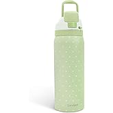 Polka Dots Insulated Stainless Steel Water Bottle with Straw for Sports and Travel, 32oz, Gifts for Women Girls Friends Teens Birthday Christmas
