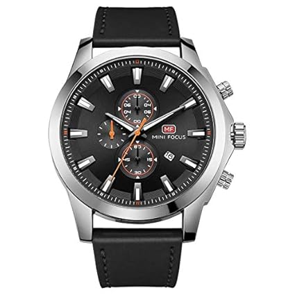 Mini Focus Luxury Mens Watch,Top Brand Dual Quartz Watch,Chronograph Casual Fashion Waterproof Stainless Steel Back Male Wristwatch MF0082G.01