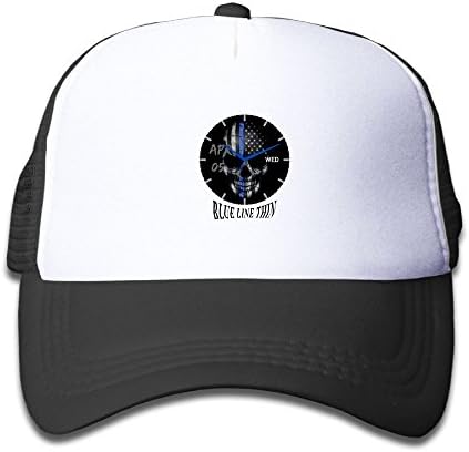 Jiajialiu Mesh Back Trucker Cap Blue Line Thin Adjustable Printing Cool Snapback Hat For Kids