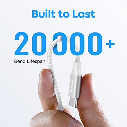 etguuds White USB C Cable 3ft, 2-Pack USB to USB C Cable 3A Fast Charging Type C Cable Braided Data Cord for iPhone 17/16/15 Pro Max Plus, for Samsung Galaxy S26 S25 S24 S23 S22 Note 20, Pixel Moto