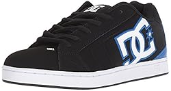 DC Men's NET Skate Shoe, black/black/blue, 7.5