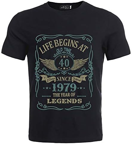 Mens Vintage Life Begins at 40 Born in 1979 The Year of Legends T Shirt 40th Birthday Shirt