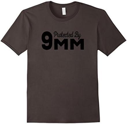Mens Protected by 9mm T-Shirt Medium Asphalt
