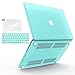 IBENZER MacBook Pro 13 Inch Case 2012-2015, Soft Touch Hard Case Shell Cover with Keyboard Cover Screen Protector for Apple MacBook Pro 13 with Retina Display A1425 1502,Turquoise,MMP13R-TBL+2