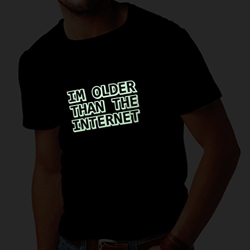 T Shirts for Men I am Older Than The Internet Funny Birthday Gift Ideas (Large Black Fluorescent)