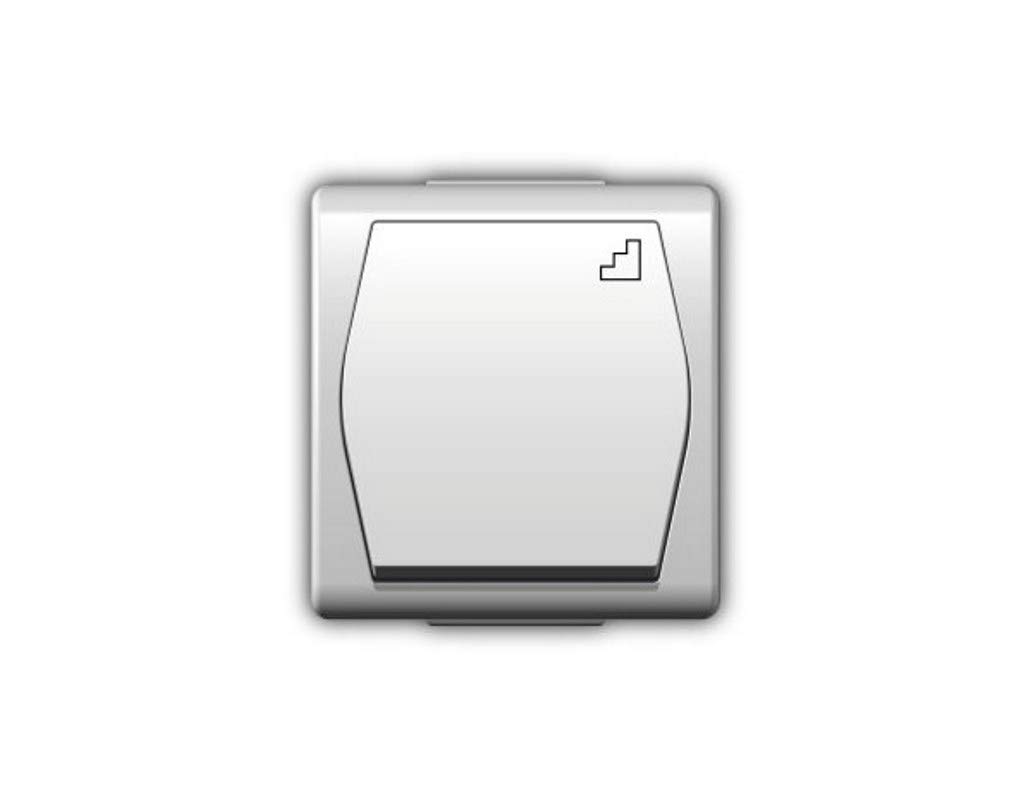 Naka24 Weiss IP44 Surface-Mounted Switch/Socket Range for Wet Rooms Schuko Hermes 2 (Stair Switch 1003-00)