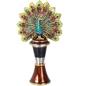 J Strongwater Peacock Wine Stopper w/Holder