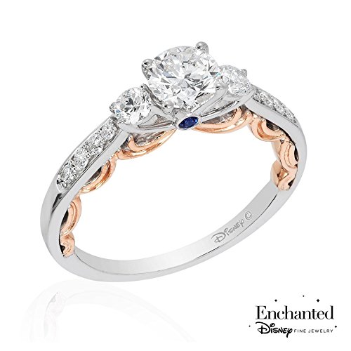 Enchanted Disney Cinderella Rose Two-Tone Diamond Engagement Ring 1ctw - Size 7