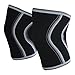 Brawn Fit Premium 7mm Knee Compression Sleeves 1 Pair for Cross Training WOD Weightlifting Best Squats Support Breathable Neoprene