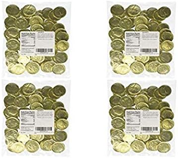 Large Gold Foiled Milk Chocolate Coins 16 ounces, (4 Pack)