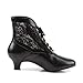 Dame-05 Ladies Size 7, Black Victorian Granny Boots Lace Accent