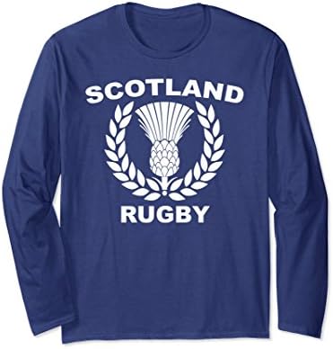 Unisex Scotland Scottish Rugby Long Sleeve T-Shirt Tees 2XL Navy