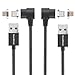 Smart&Cool Gen4 L-Shaped Nylon Braided Magnetic 2 in 1 Max 2.1A Charging & Data Sync Cable Compatible with Phones and Tablets with Micro-USB and i-Product Interface (5 feet Gray Twin-Pack)