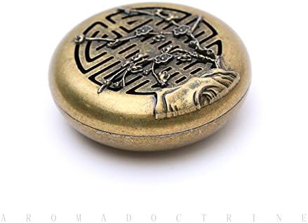 Yoga incense burner,Brass calabash incense stick holder alloy decorated censer for use with cone incense incense ash catcher tray bowl-A D2.7xH1.2inch(7x3cm)