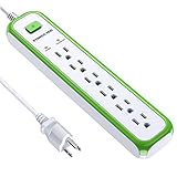 Poweradd 6-Outlet Commercial Power Strip Surge Protector with 5-Foot Power Cord, 900 Joules