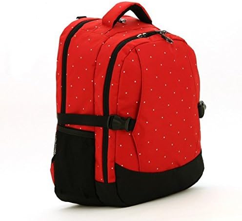 Luisvanita Diaper Bag for Mummy Multifunctional Extra Large Capacity Travel Backpack Baby Bag with Changing Pad &amp; Stroller Buckle-Red Dot