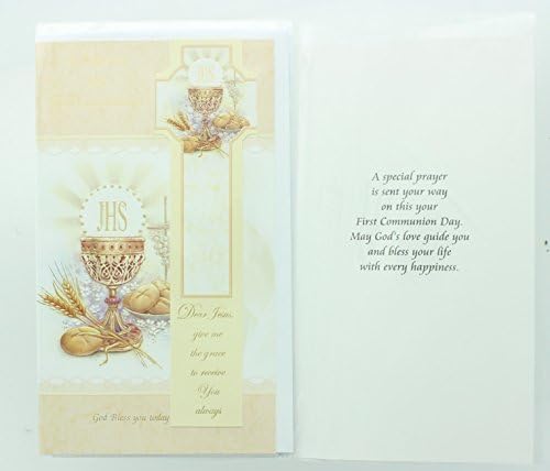 Childrens First Communion Greeting Card with bookmark. Includes envelope.