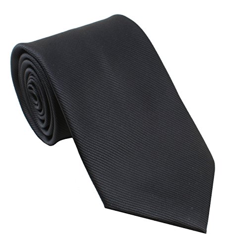 Levao Solid Color Ties - Multiple Colors Formal Neckties 210105 Black - Thumbnail 2