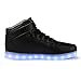 AFFINEST Led Light Up Shoes for Men Women High Top Casual Flashing Fashion Sneakers Leather Upper Boots with USB Charging(41,Black)