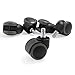 Katu Rubber Office Chair Wheels Casters - Hardwood Vinyl Safe. (Set of 5) Black and Gray