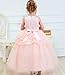 NNJXD Girl Sleeveless Embroidery Princess Pageant Dresses Kids Prom Ball Gown Size (130) 6-7 Years Pink