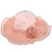 Vbiger Women Floral Pattern Chiffon Layer Kentucky Derby Wide Brim Hat ( Peach Pink)