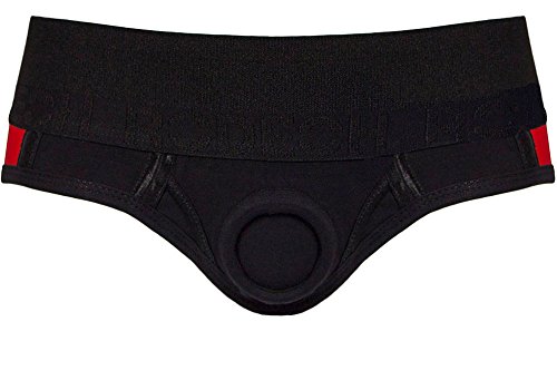 RodeoH Black & Red 2.0 Stripe Brief+ Underwear Harness (L = 36-38)