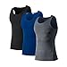 Audoc Man's Athletic Compression Base Layer Sport Tank Top (3 Pack)