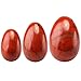 rockcloud Red Jasper Set of 3 Drilled Yoni Eggs with String, Massage Stones for Women to Train Pelvic Muscles Kegel Exercise