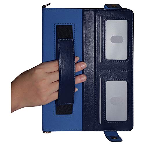 Businda Case for 2017 iPad Pro12.9, Envelope Case with Card Slots and Hand Grip Strap Wallet File Folio Pocket PU Leather Hangbag Magnetic Stand Cover for iPad Pro 2017/2015 12.9 Inch (Dark Blue)