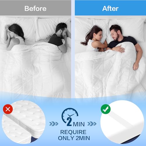 HOMCA Bed Bridge with Sheet, 200 x 200 cm 2 in 1 Bed Bridge Converter Kit Single to King, Eliminates Gap Between Mattresses, Bridge of Love is Suitable for Families