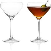 LEMONSODA Hand Blown/Nick And Nora Classic Martini Glasses Manhattan, Cosmopolitan, Espresso Martini, Lemon Drop, Dirty Martini - Inspired by 1930's - 50's Cocktail Culture - 6oz/10oz (Set of 2, 10oz)