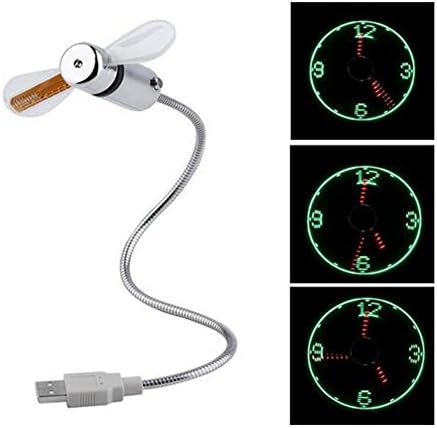 ARTMARK Awesome Cool USB Mini Fan with LED Light Clock Time Display Adjustable Flexible Gooseneck Fans Cooler For Laptop PC Computer