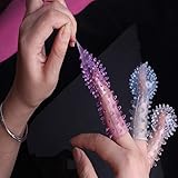 HUXP Crystal Finger Set, Ladies Massage Finger Set 3 Pieces of Three Colors