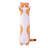 SEENEEY Long Cat Plush Kawaii Body Pillow, Cute Cat