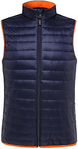Cordless 5V 2A Men's Heated Vest for Winter Outdoor Wear (M, Navy Without 5000mAh PowerBank)