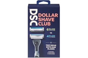 Dollar Shave Club Men's Razor Mixed Starter Shaving Kit Includes 1 Handle, 4-Blade Cartridge, and 6-Blade Cartridge 3 Count For a Comfortable and Smooth Shave Shaving Kit for Men