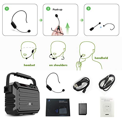 W WINBRIDGE Wireless PA System Portable, Voice Amplifier, Speaker with Microphone Bluetooth 30W Rechargable Sound System Life Saver Small Lightweigh WBH5