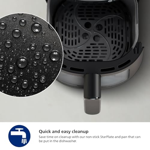 PHILIPS 2000 SERIES AIRFRYER – 4.4 QT (4.2L) PAN, 13 COOKING FUNCTIONS, RAPIDAIR TECHNOLOGY, HEALTHY COOKING WITH 90% LESS FAT, EFFICIENT & FAST (NA220/00)