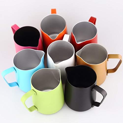 LoLa Ling Espresso Stainless Steel Coffee Pitcher Barista gear 8 colors, Latte Art Mug Kitchen Coffee Milk Frothing coffee Jug 350ml