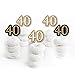 Adult 40th Birthday - Gold - Dessert Cupcake Toppers - Birthday Party Clear Treat Picks - Set of 24