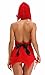 Fantacharm Womens Lingerie Red Christmas Babydolls See-Through Mini Skirt Santa Claus Jingle Bells