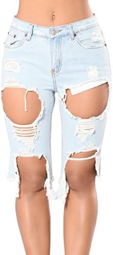 Wxian Women's Mid Waist Big Hole Shorts