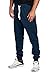 PROGO USA Men's Joggers Sweatpants Basic Fleece Marled Jogger Pant Elastic Waist (Medium, Navy)