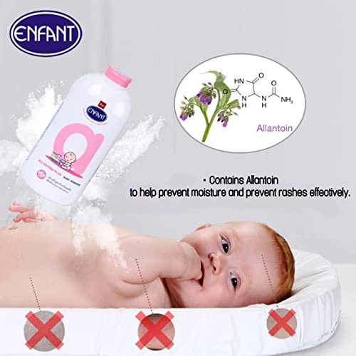 Enfant Baby Powder Allantoin Plus AntiRash Formula for Baby's Sensitive Skin Helps Reduce Skin
