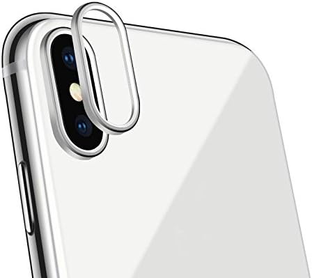 Aubess For IPhone X 7 8 Plus Rear Back Camera Protector Protective Lens Case Ring Cover (Silver)