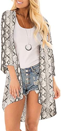 Womens Floral Print Kimonos Cardigan Loose Swimsuit Coverup Casual Beach Bathing Suit Tops