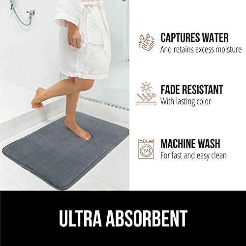 Gorilla Grip Thick Memory Foam Bath Rugs, Soft Absorbent Velvet