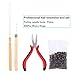 Hair Extension Kit, Wig Connector Kit Pliers Hook Loop Tip with 500Pcs Micro Rings Hair Extension Accessories (Brown)thumb 2