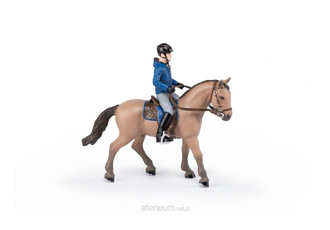 Papo - Animal figurine - Walking Horse and Rider, Hand-painted Equestrian Adventure for Children from 3 Years - Companions for Discovery and Learning